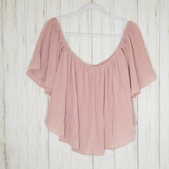 Dusty Rose Flowy Off the Shoulder Blouse NWT - Picture 4 of 8